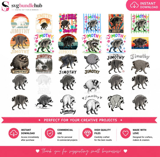 Jimothy Raccoon PNG, Funny Animal Sublimation | SvgBundleHub