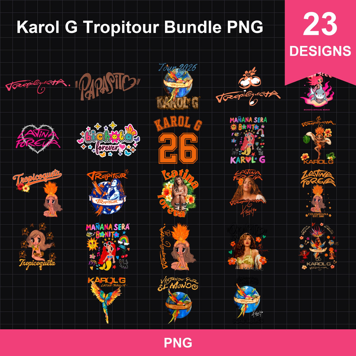 Karol G Tropitour Bundle PNG | SvgBundleHub