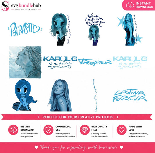 Karol G Tropitour Latina Bundle PNG | SvgBundleHub