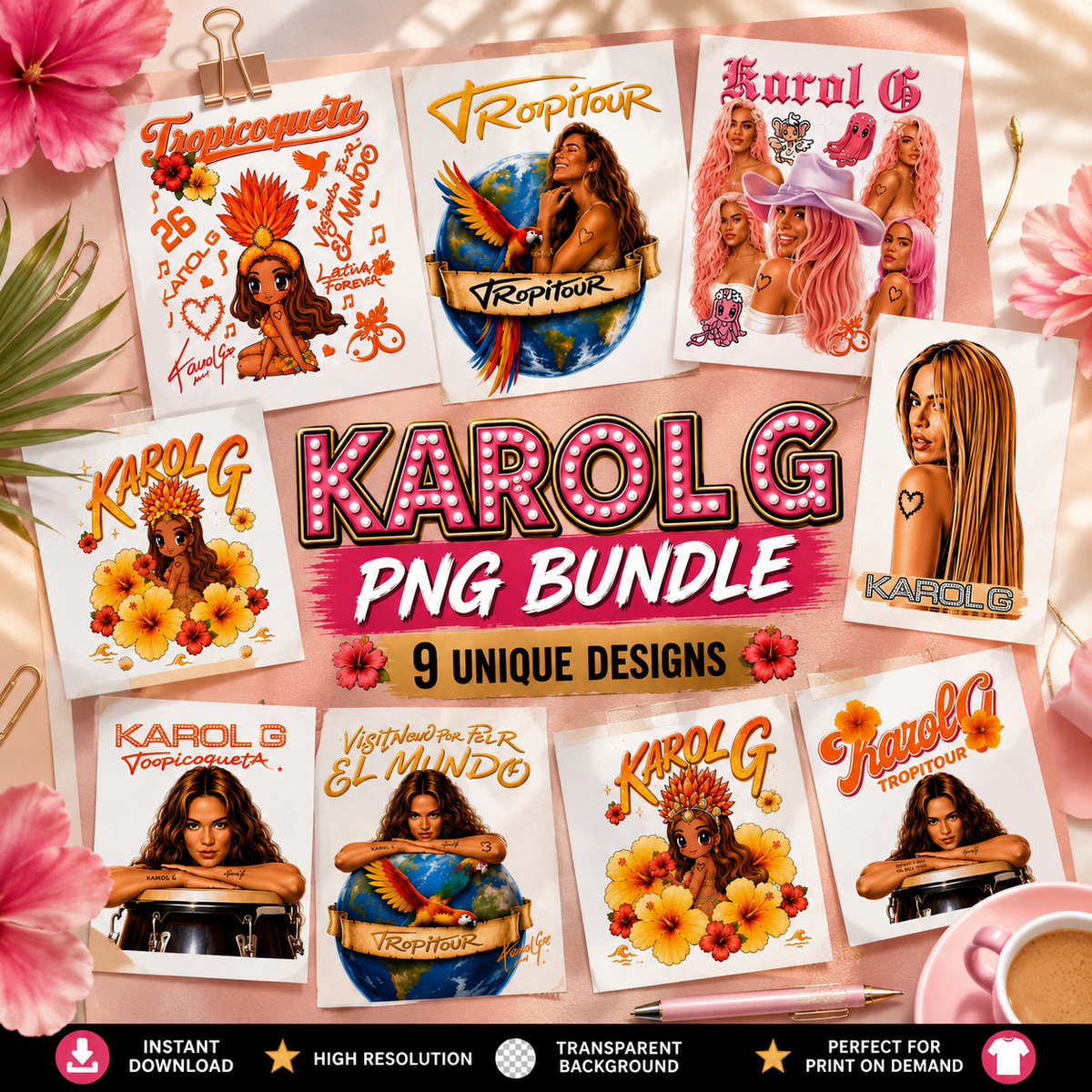Karol G Tropitour PNG Bundle | SvgBundleHub