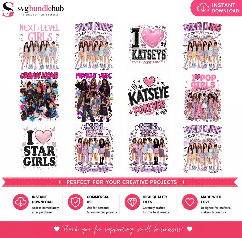 Katseye Fandom Girl Group Bundle PNG | SvgBundleHub