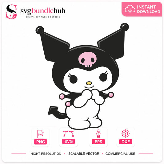 Kuromi Sanrio Kawaii SVG, Cute Cricut Vinyl Cut File