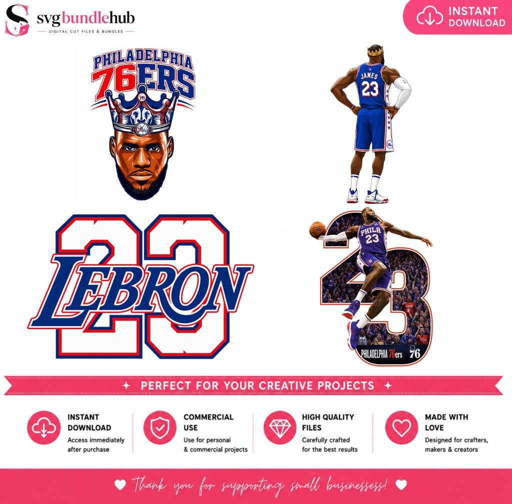 LeBron James 76ers Basketball PNG | SvgBundleHub