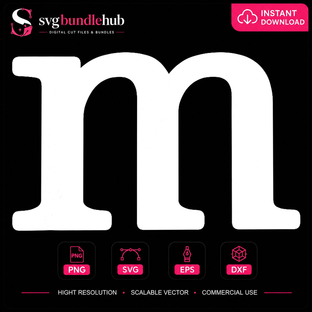 Lowercase Letter M Serif Bold Alphabet Font Clipart PNG