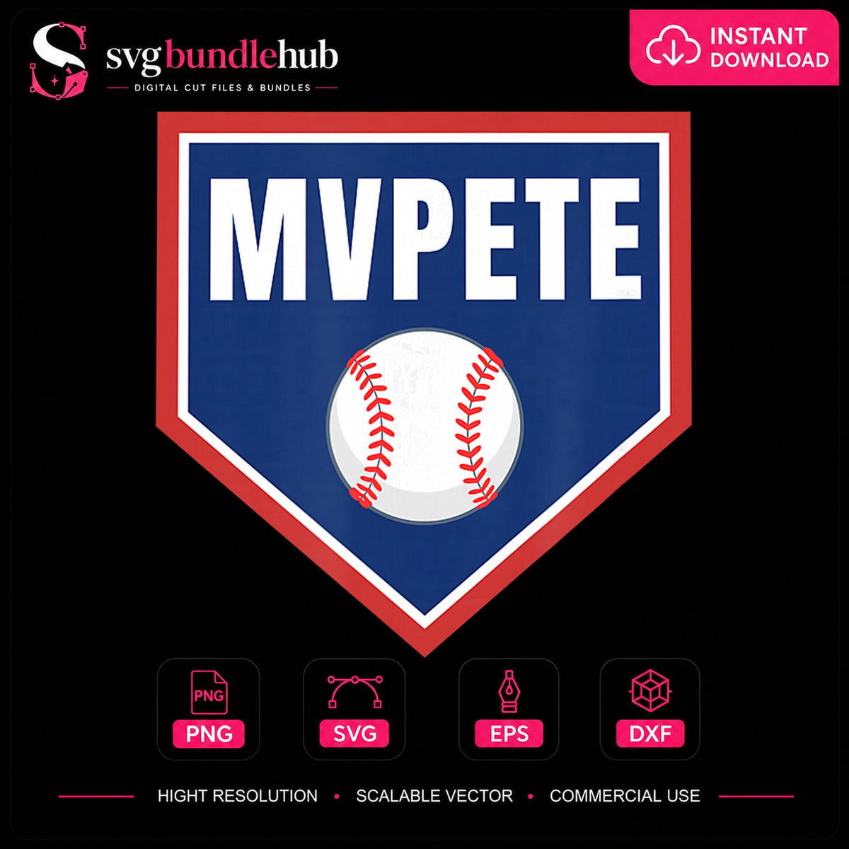 MVPETE Baseball Home Plate PNG, Sport Dad Gift Clipart