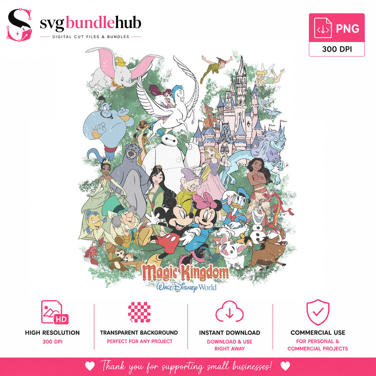 Magic Kingdom Characters Collage PNG | SvgBundleHub