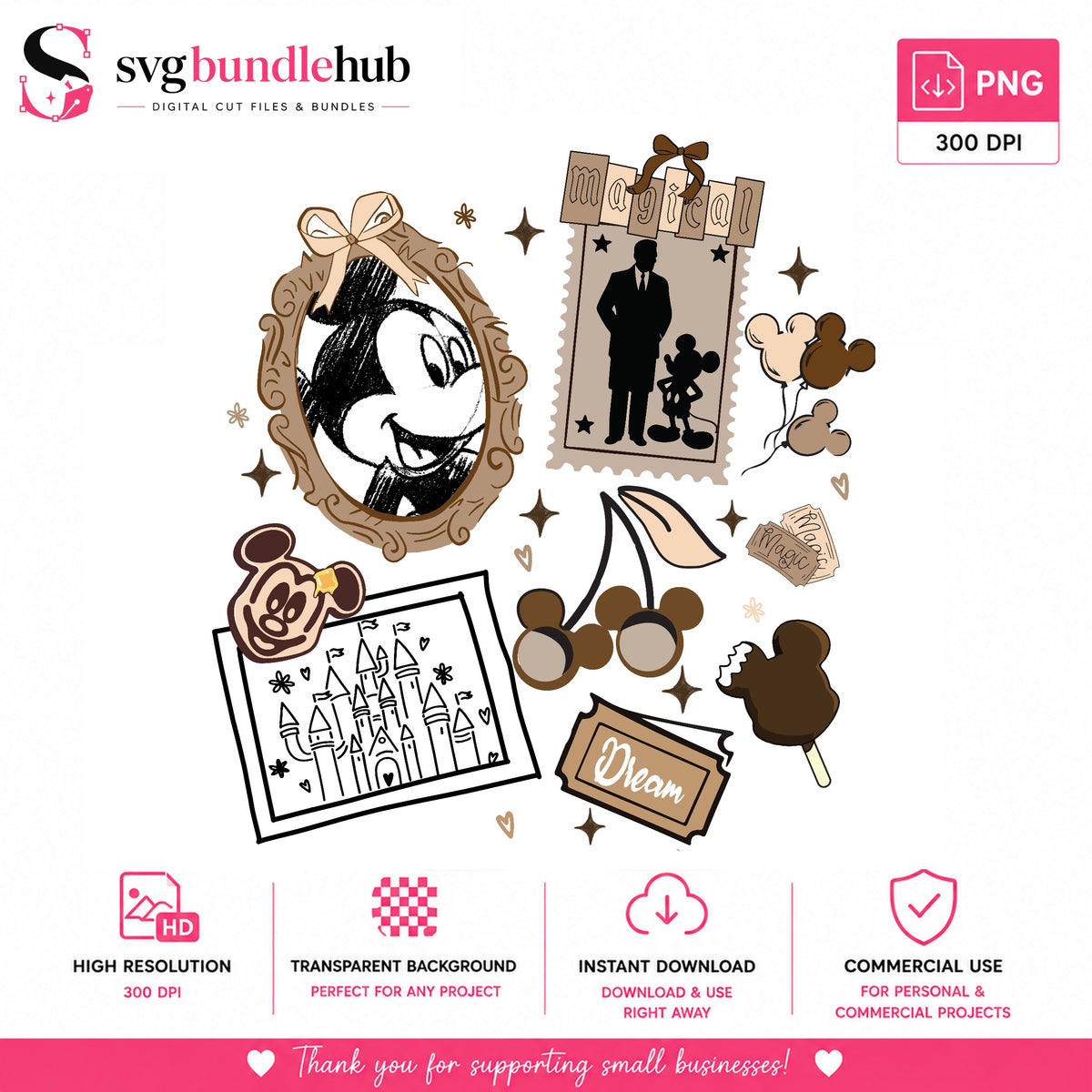 Magical Disney Collage PNG | SvgBundleHub