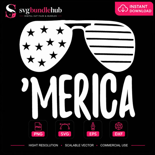 'Merica Sunglasses American Flag 4th Of July SVG