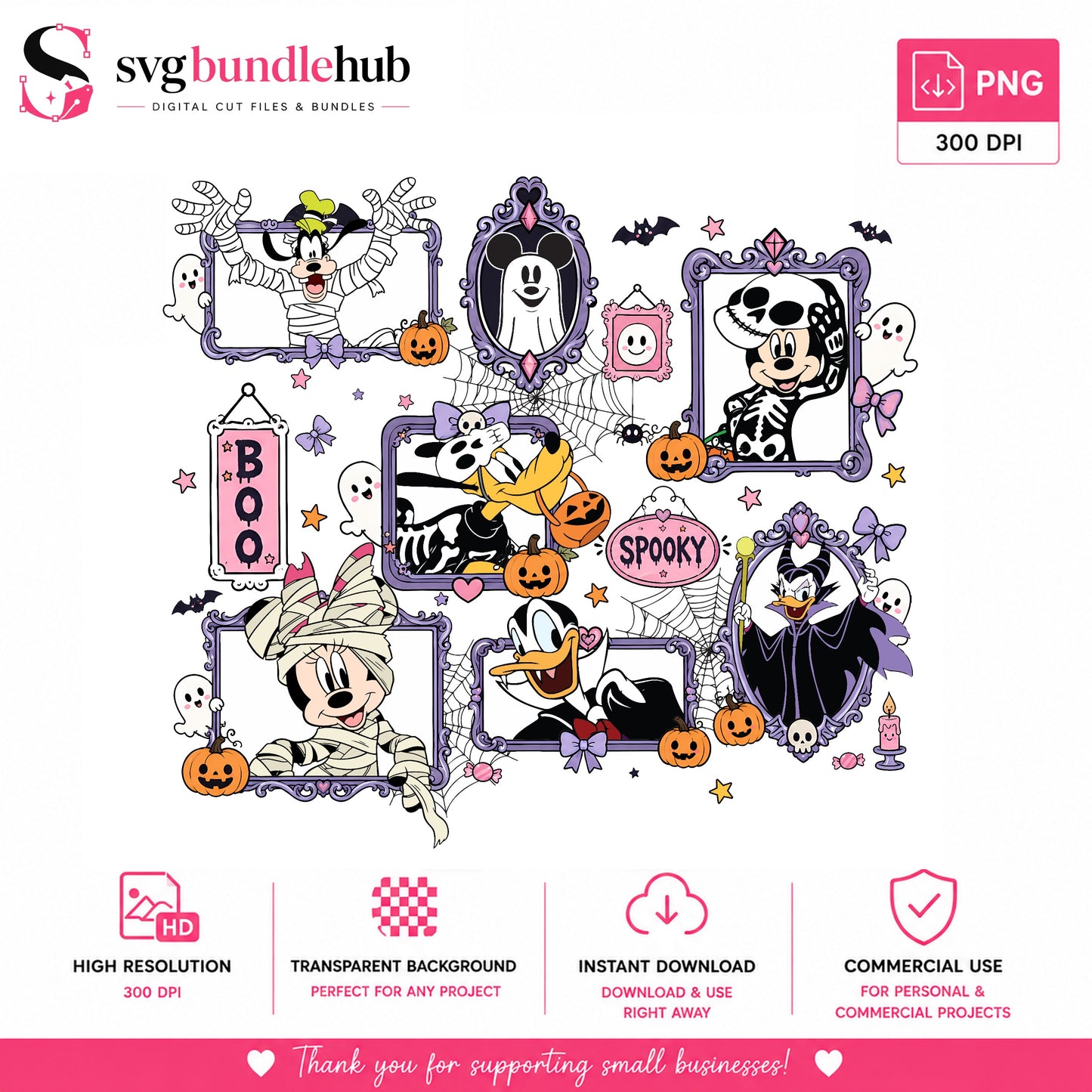 Mickey And Friends Halloween PNG, Disney Halloween PNG, Spooky Season PNG