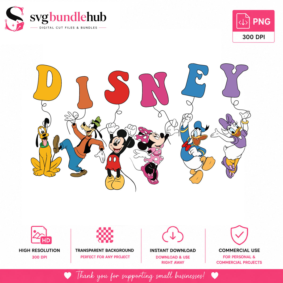 Mickey & Friends Balloon Letters PNG | SvgBundleHub