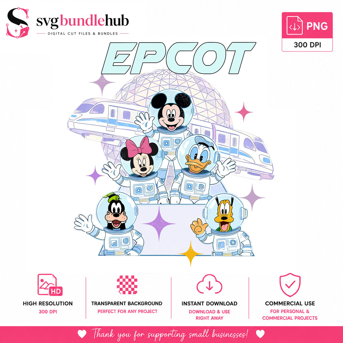 Mickey & Friends Epcot Astronaut PNG | SvgBundleHub