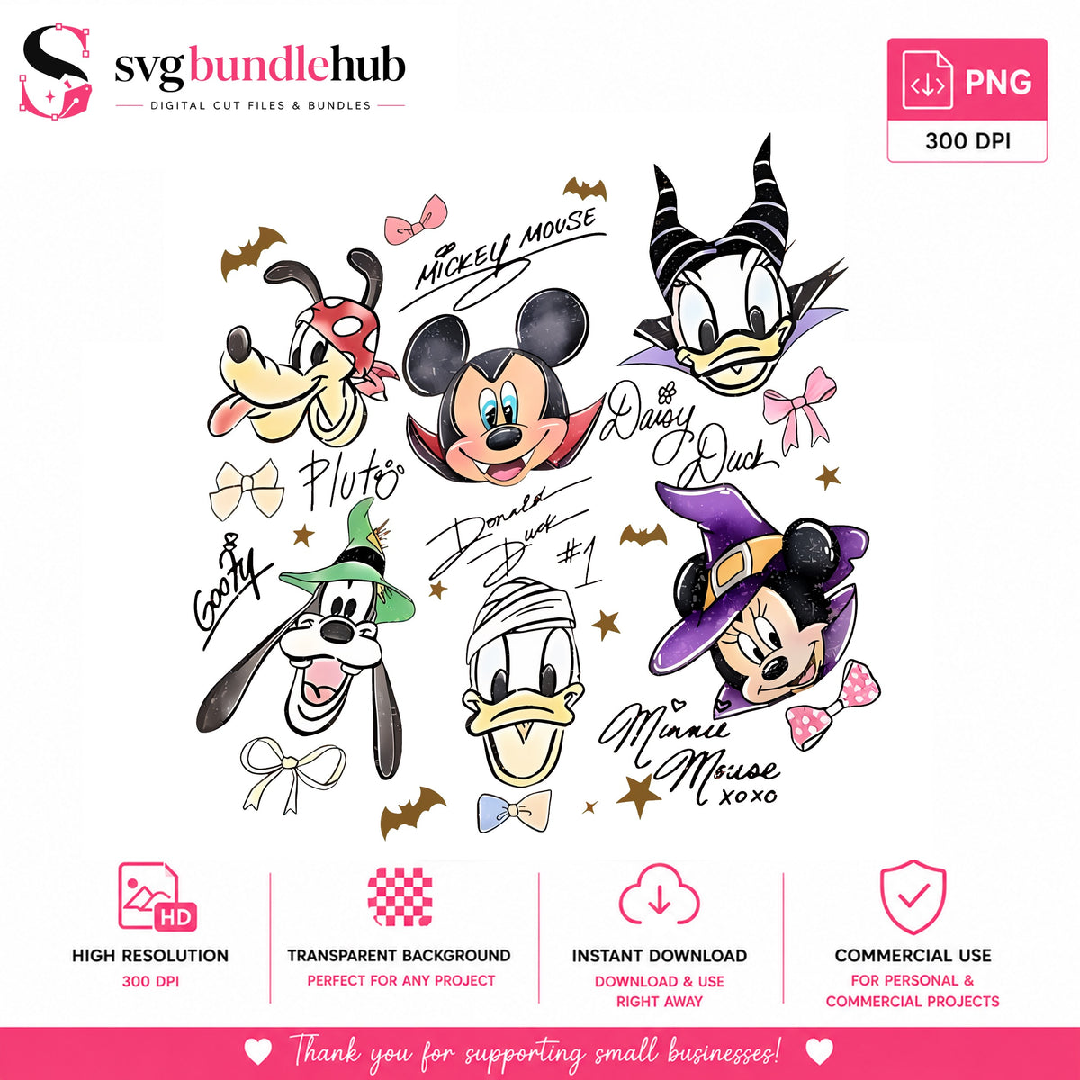 Mickey & Friends Halloween PNG | SvgBundleHub