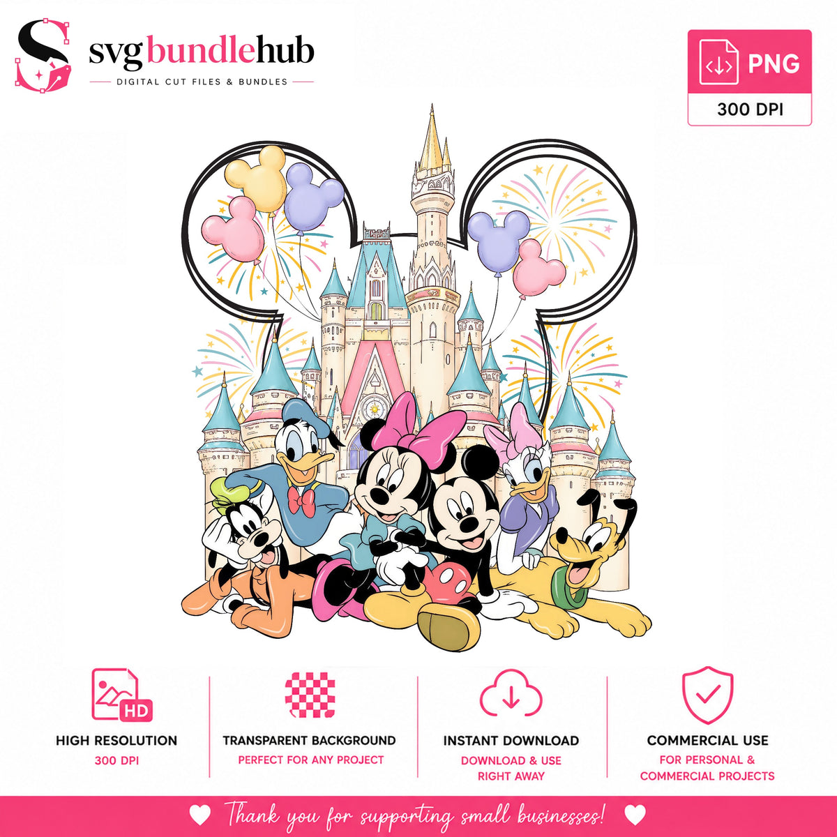 Mickey & Friends Magic Castle PNG | SvgBundleHub