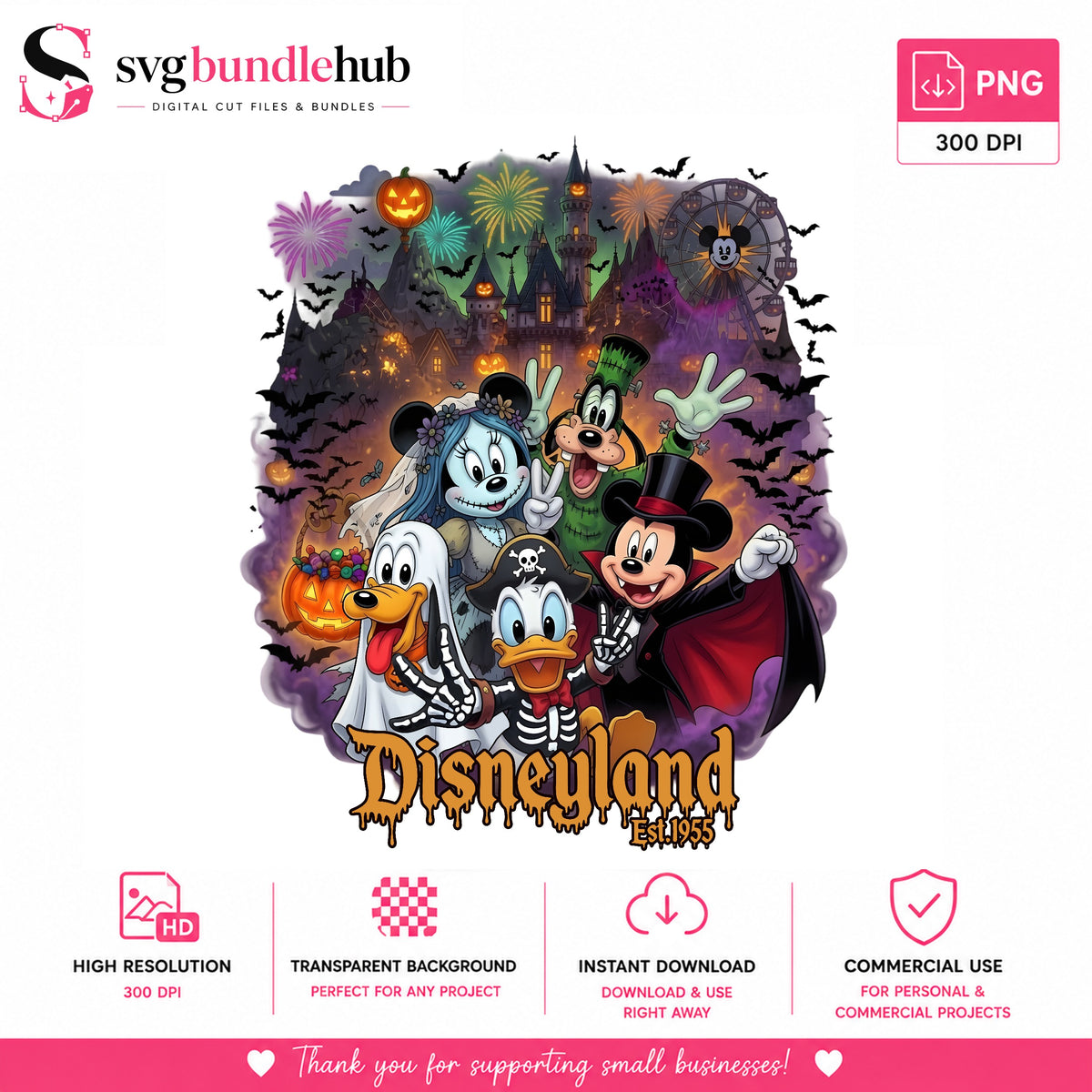 Mickey & Friends Spooky Halloween PNG | SvgBundleHub