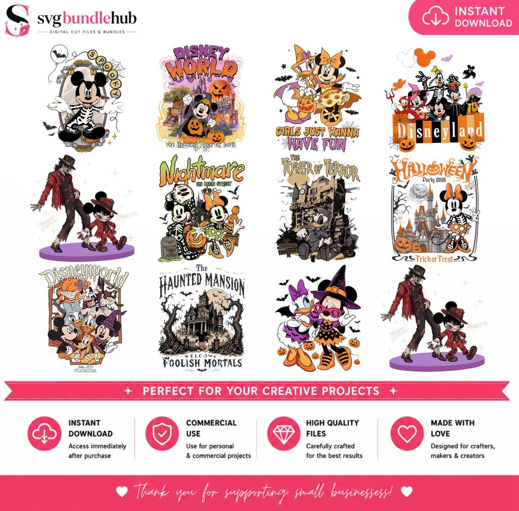 Mickey Haunted Mansion Halloween Bundle PNG | SvgBundleHub