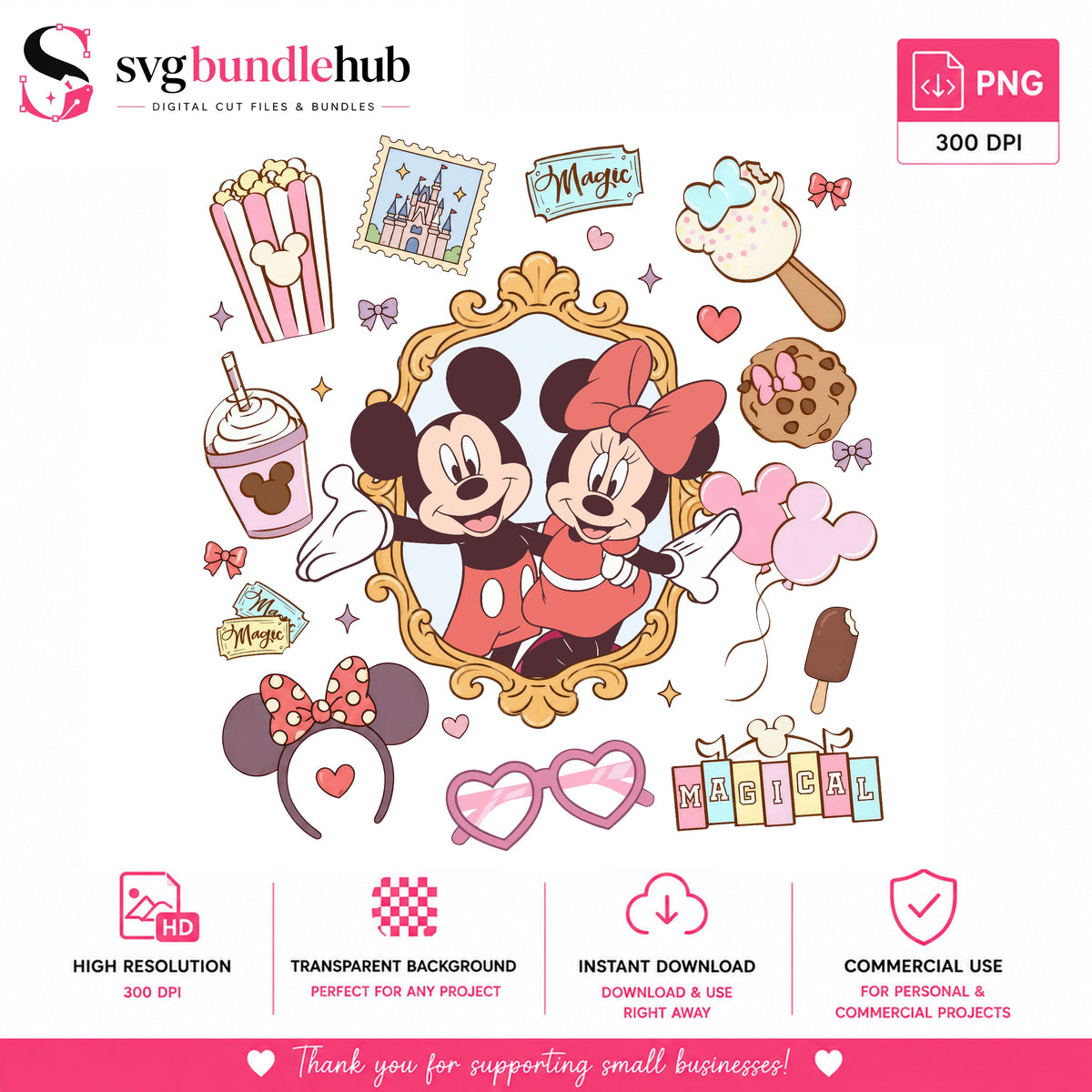 Mickey Minnie Magical Theme Park PNG | SvgBundleHub