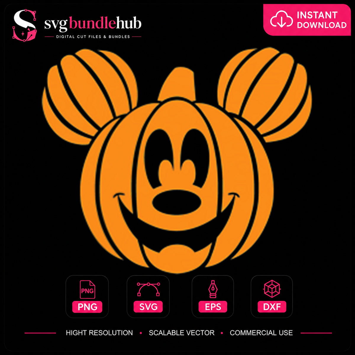 Mickey Mouse Halloween Pumpkin Jack O Lantern PNG