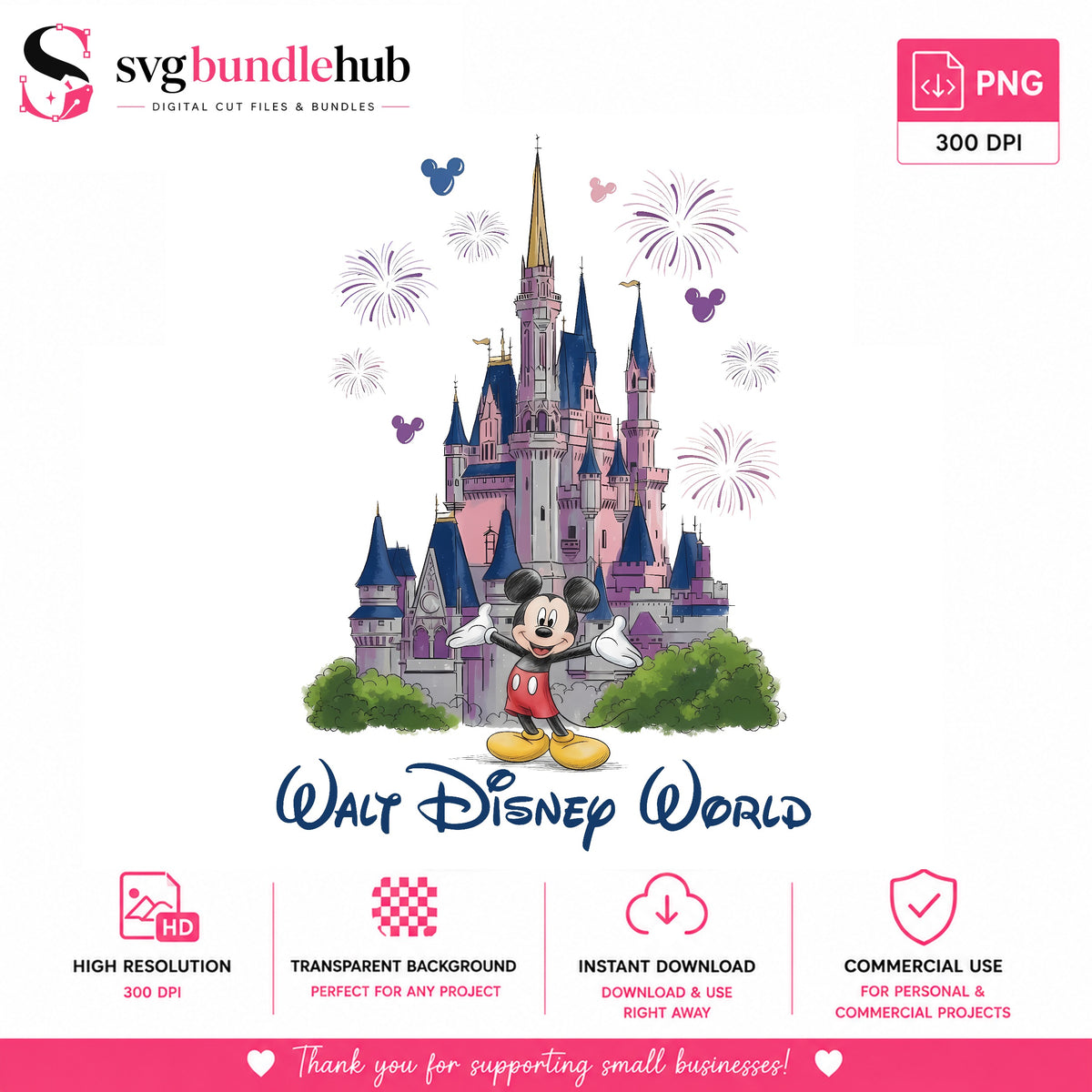 Mickey Mouse Magic Kingdom Castle PNG | SvgBundleHub