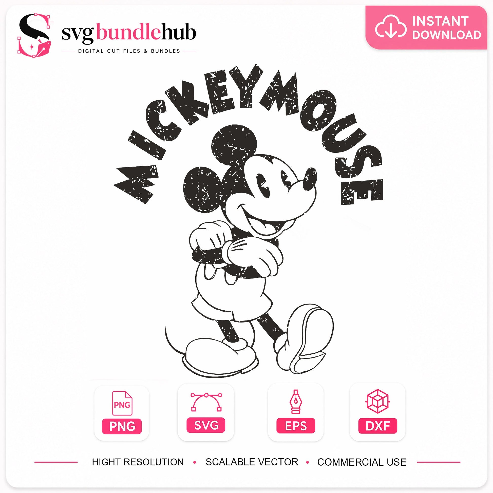 Mickey Mouse Retro SVG PNG, Vintage Disney SVG, Mickey SVG