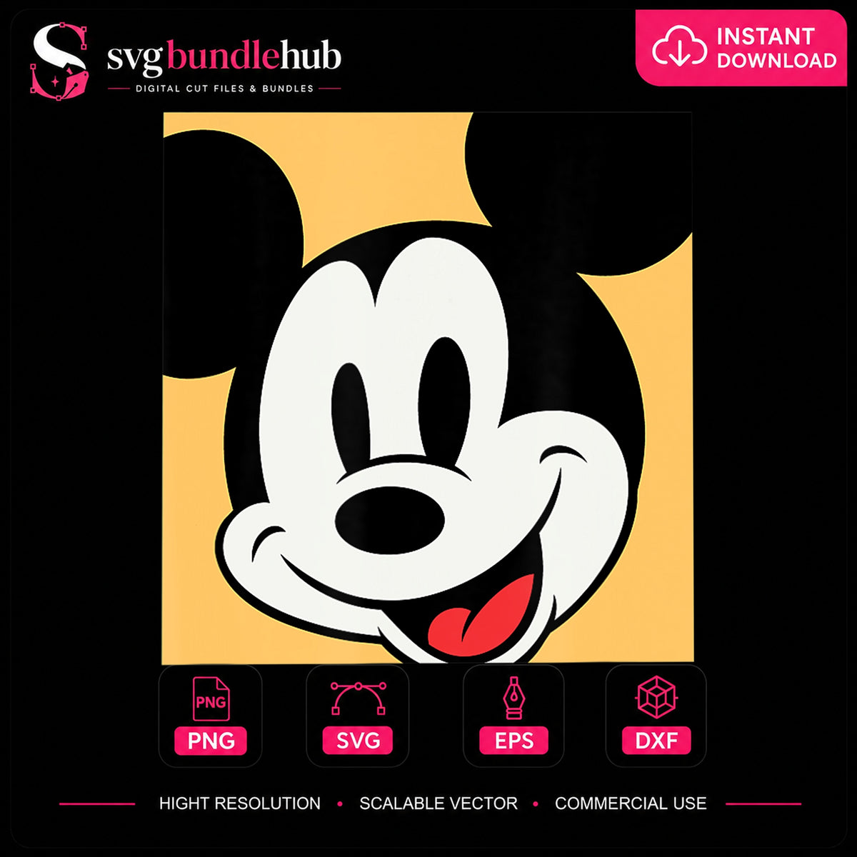 Mickey Mouse Smiling Face Disney Cartoon Clipart PNG