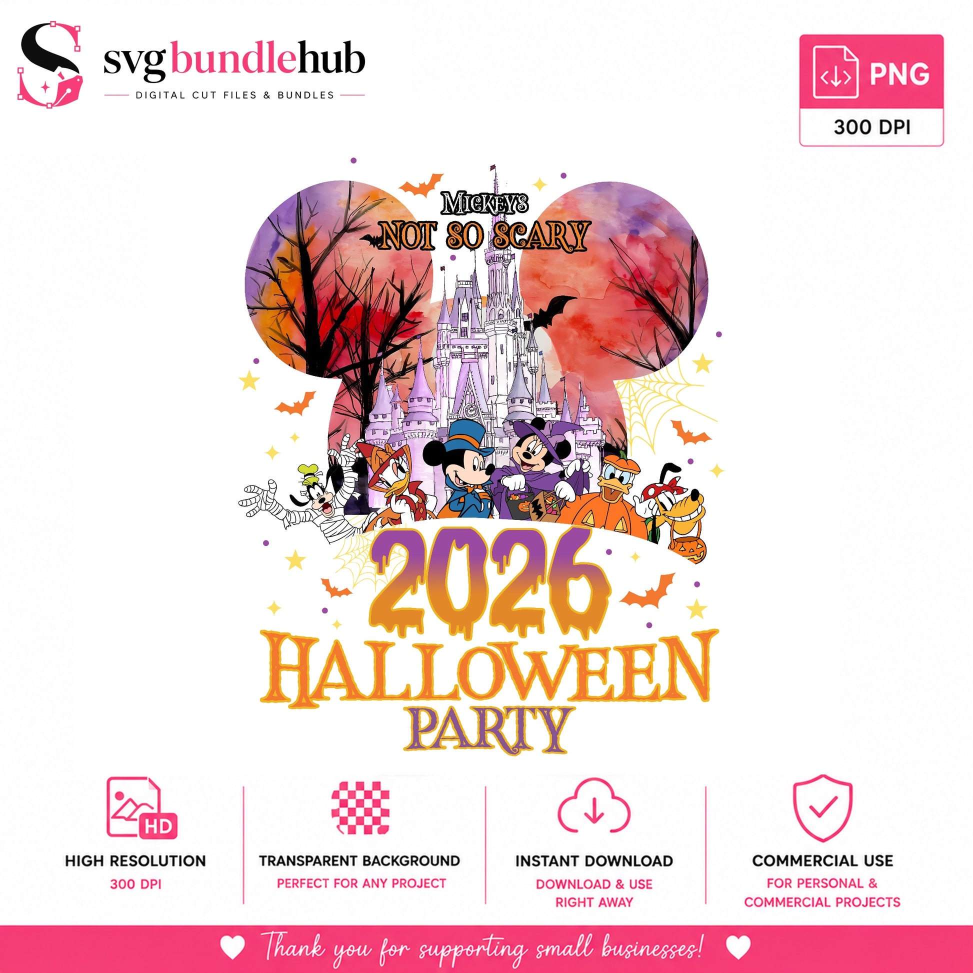 Mickey Not So Scary Halloween Party PNG, Disney PNG, Halloween PNG