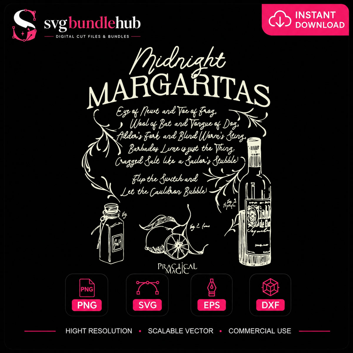 Midnight Margaritas Practical Magic Witch Cocktail SVG