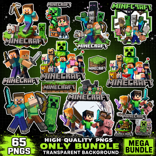 Minecraft Characters PNG Mega Bundle | SvgBundleHub