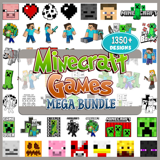 Minecraft Games Mega Bundle PNG | SvgBundleHub