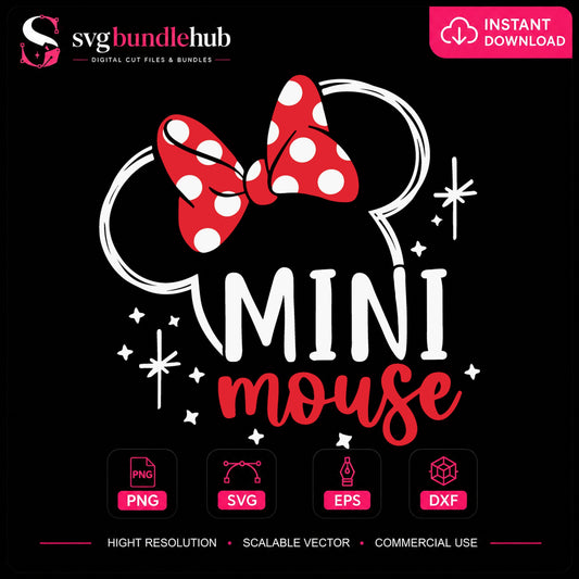 Minnie Mouse Mini Mouse Ears Bow Cricut Cut File SVG
