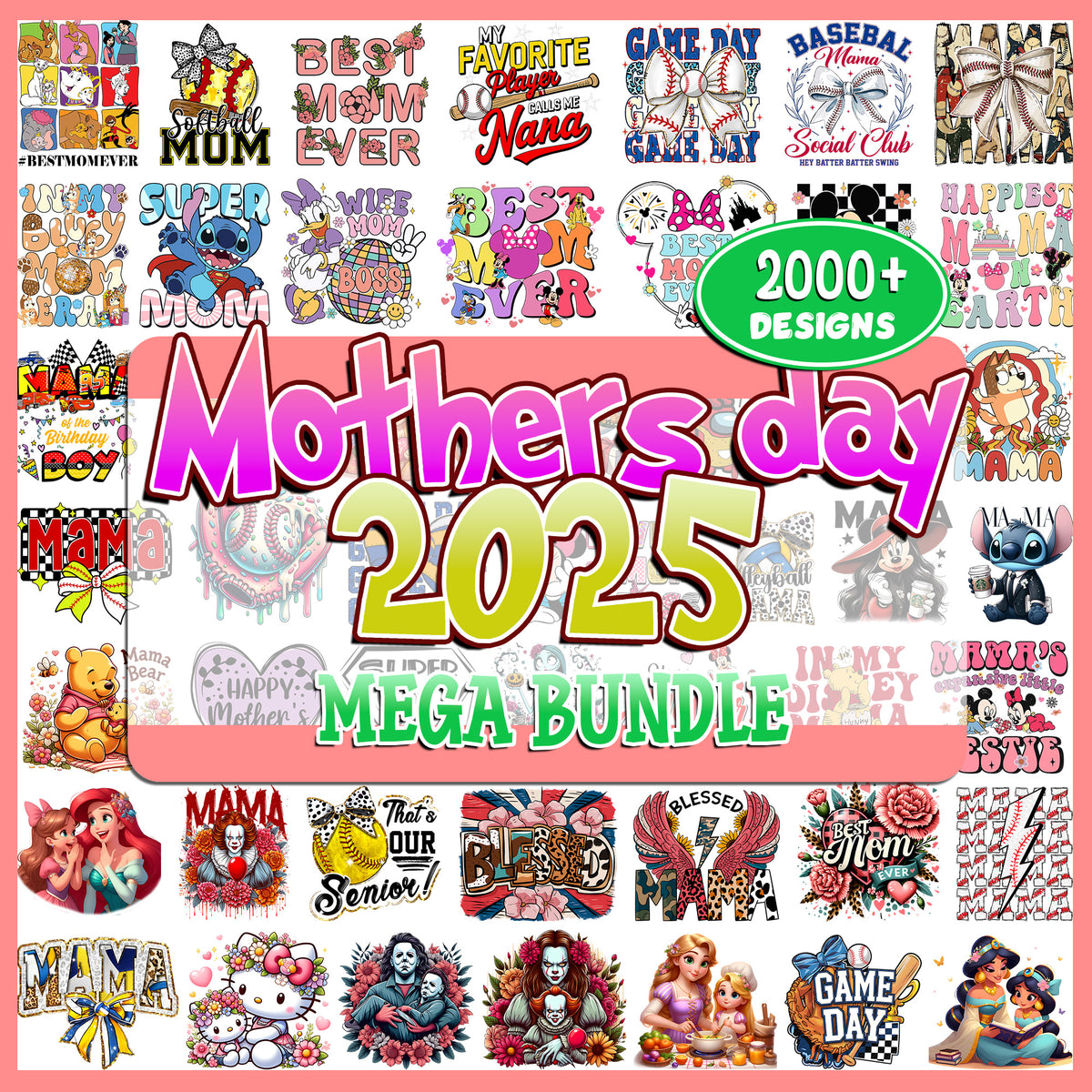 Mothers Day 2025 Mega Bundle PNG | SvgBundleHub