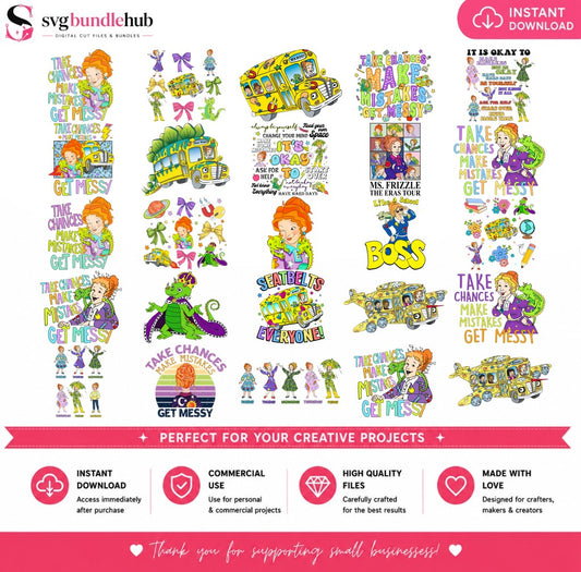 Ms. Frizzle Magic School Bus Bundle PNG | SvgBundleHub