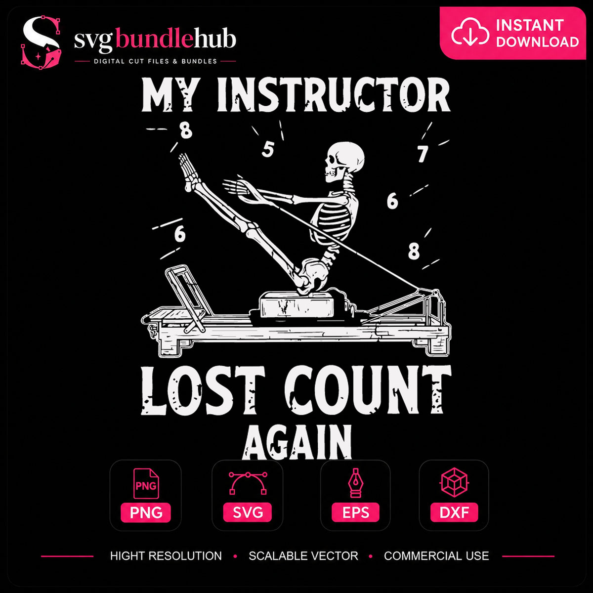 My Instructor Lost Count Again Skeleton Pilates SVG