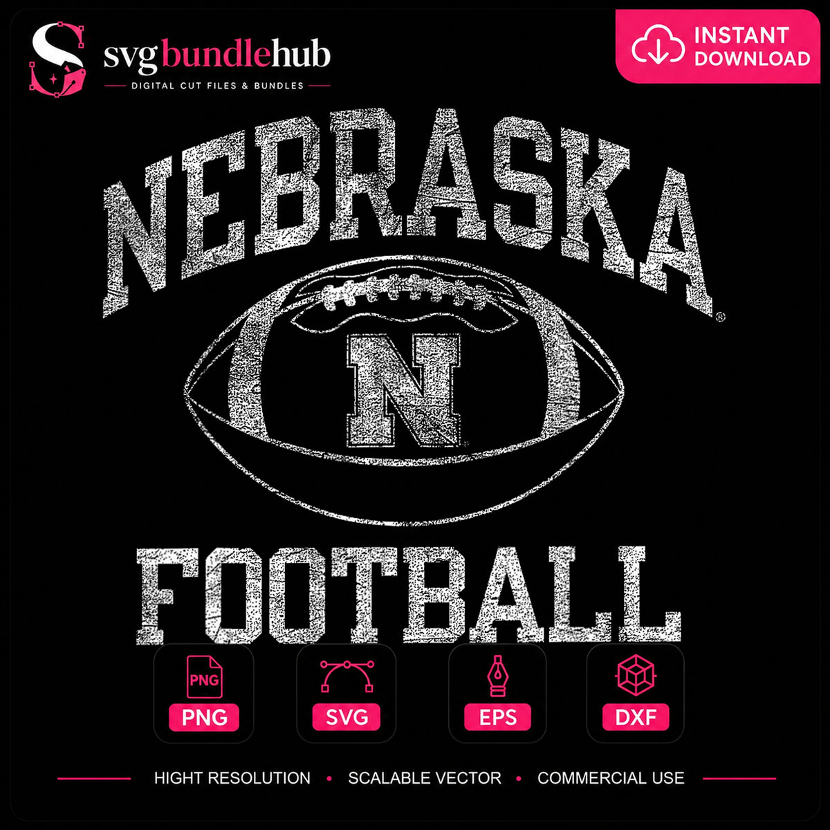 Nebraska Football Distressed Grunge Vintage Sport PNG