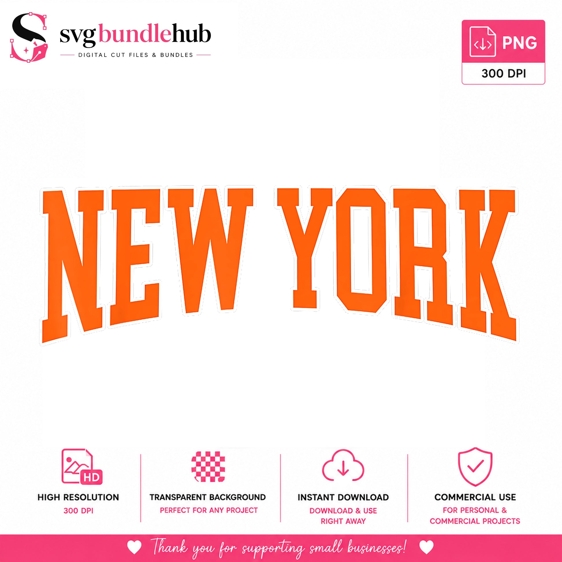 New York Varsity Arched PNG, Retro College Font, City PNG