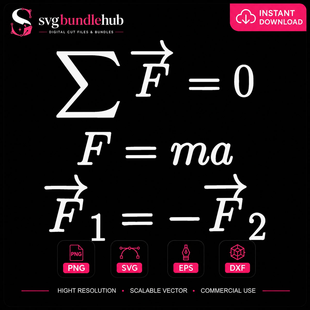 Newton Laws Of Motion Physics SVG, Science Cricut Cut File