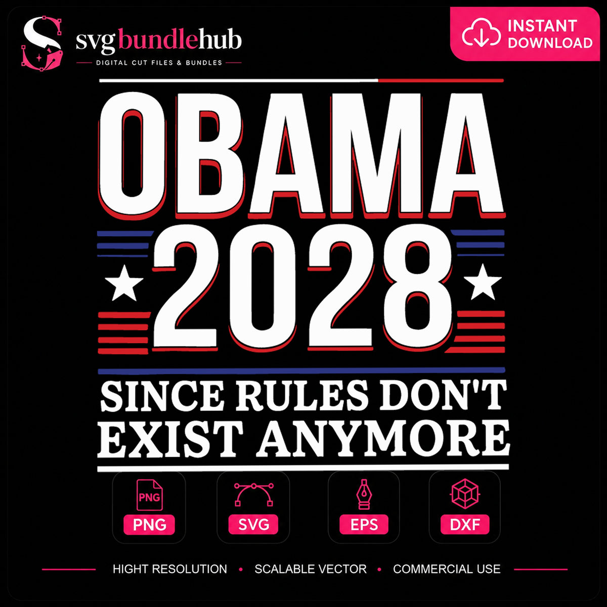 Obama 2028 SVG, Political Campaign Funny Quote