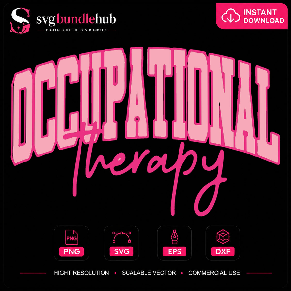 Occupational Therapy Varsity Arch Pink College Text PNG