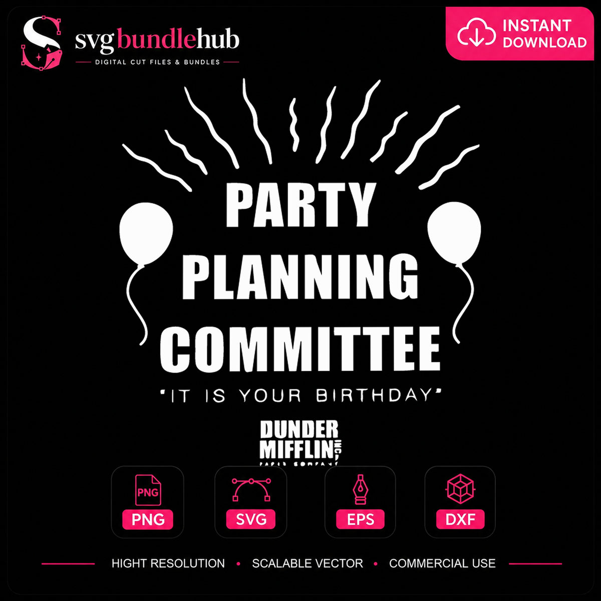 Party Planning Committee The Office SVG, Craft File Design