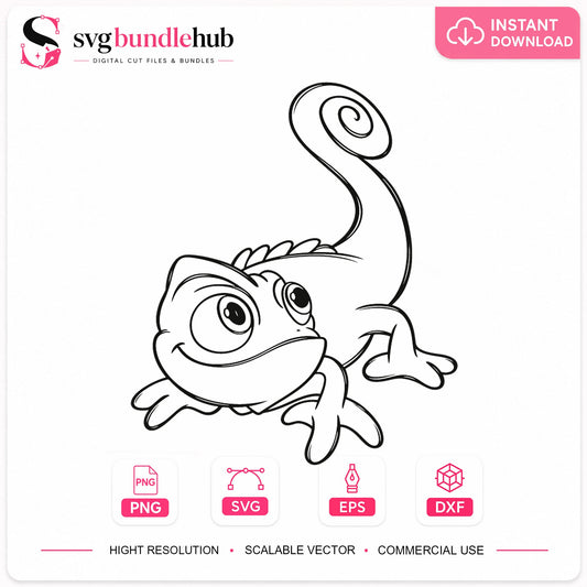 Pascal Chameleon Tangled Disney Cricut Cut File SVG