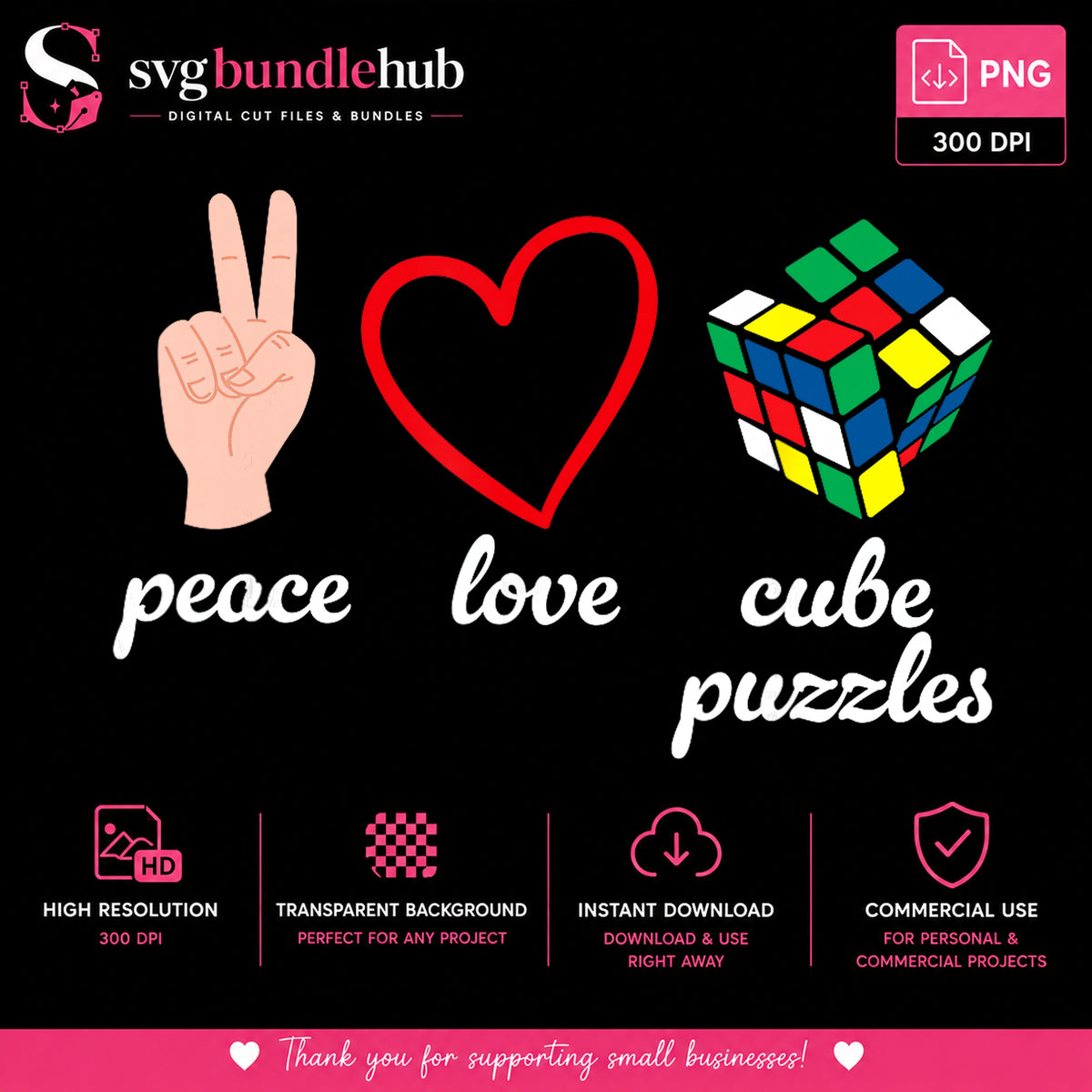 Peace Love Rubiks Cube PNG, Cube Puzzle Lover Shirt, Clipart PNG