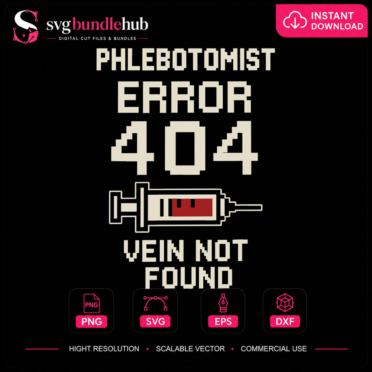 Phlebotomist Error 404 Vein Not Found Clipart SVG