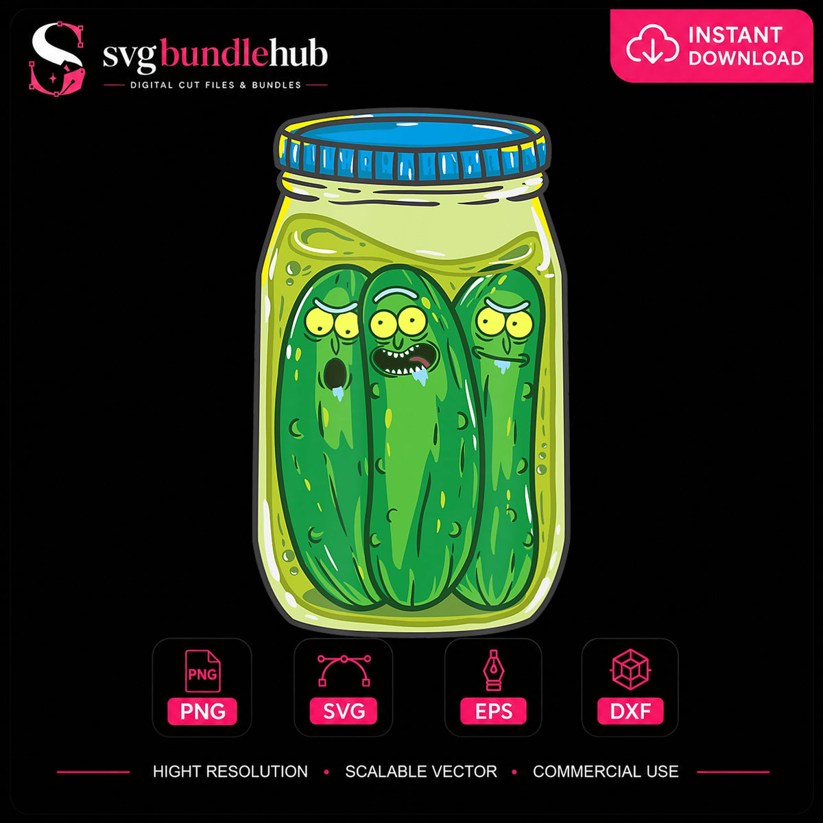 Pickle Rick Jar Funny Cartoon Character Clipart PNG