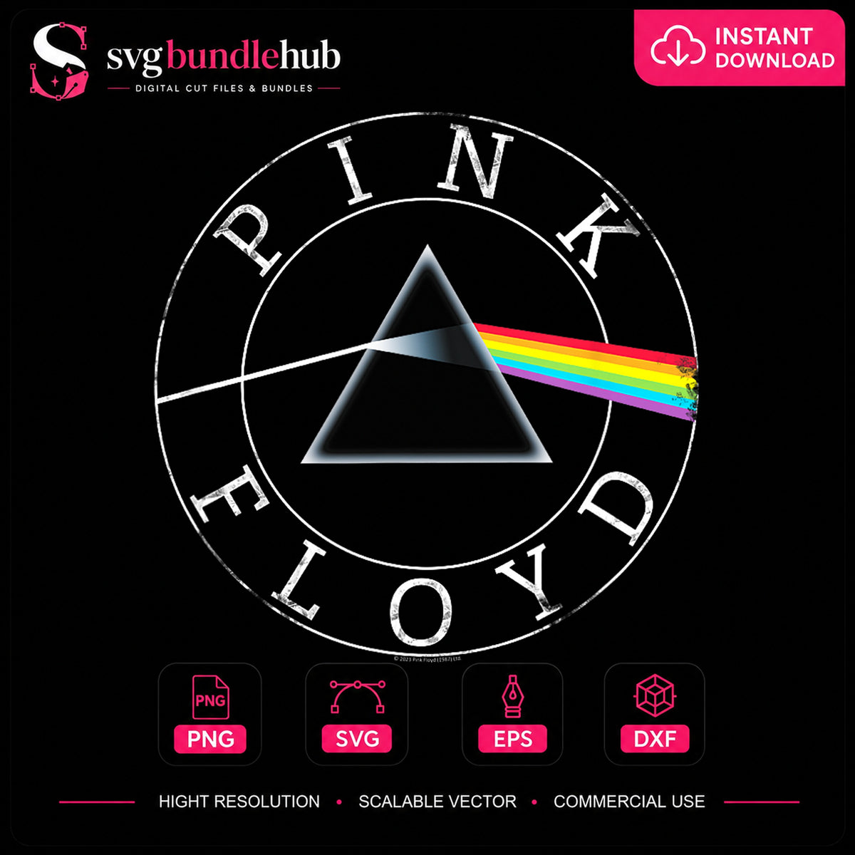 Pink Floyd Dark Side Of The Moon Prism Circle PNG