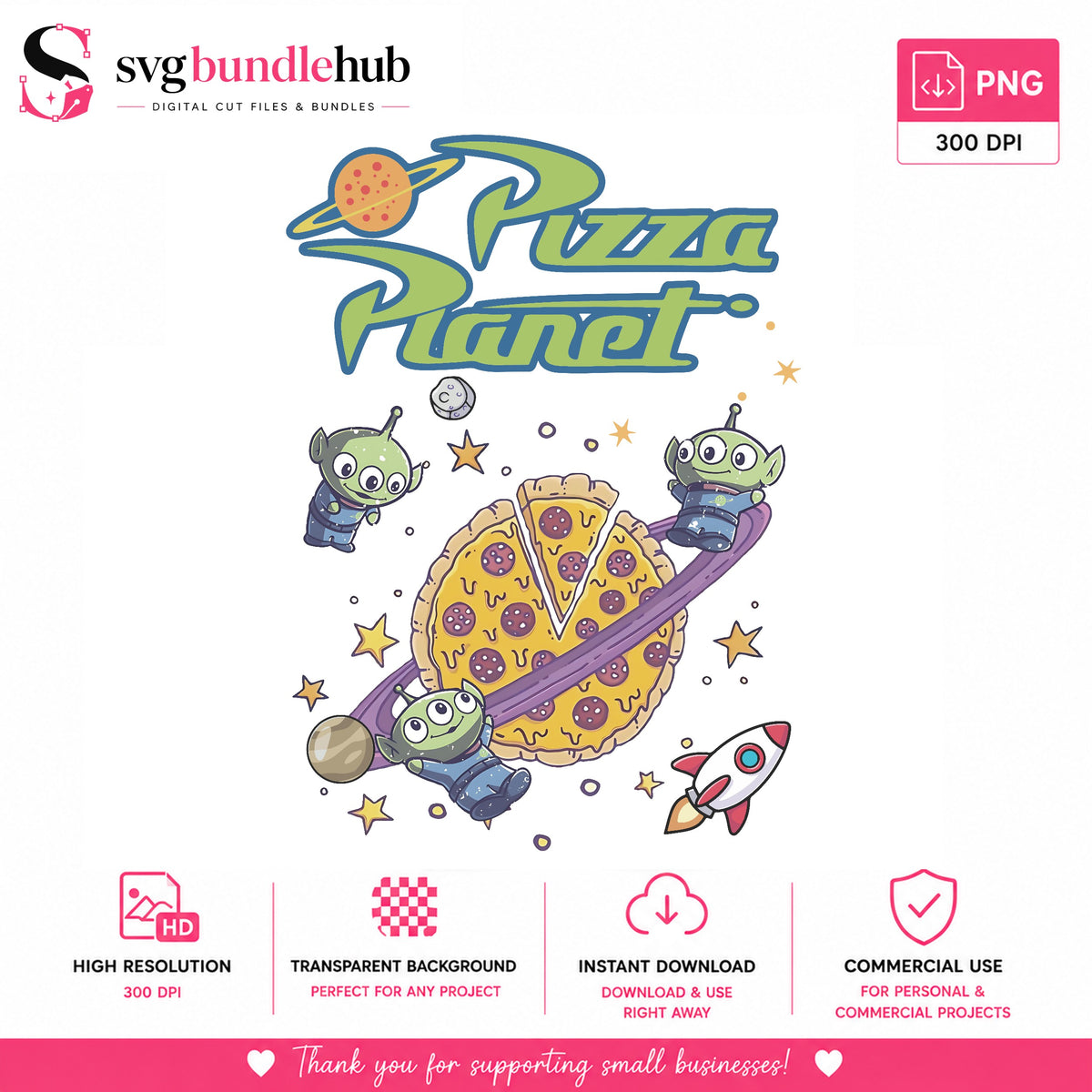 Pizza Planet Alien Rocket PNG | SvgBundleHub