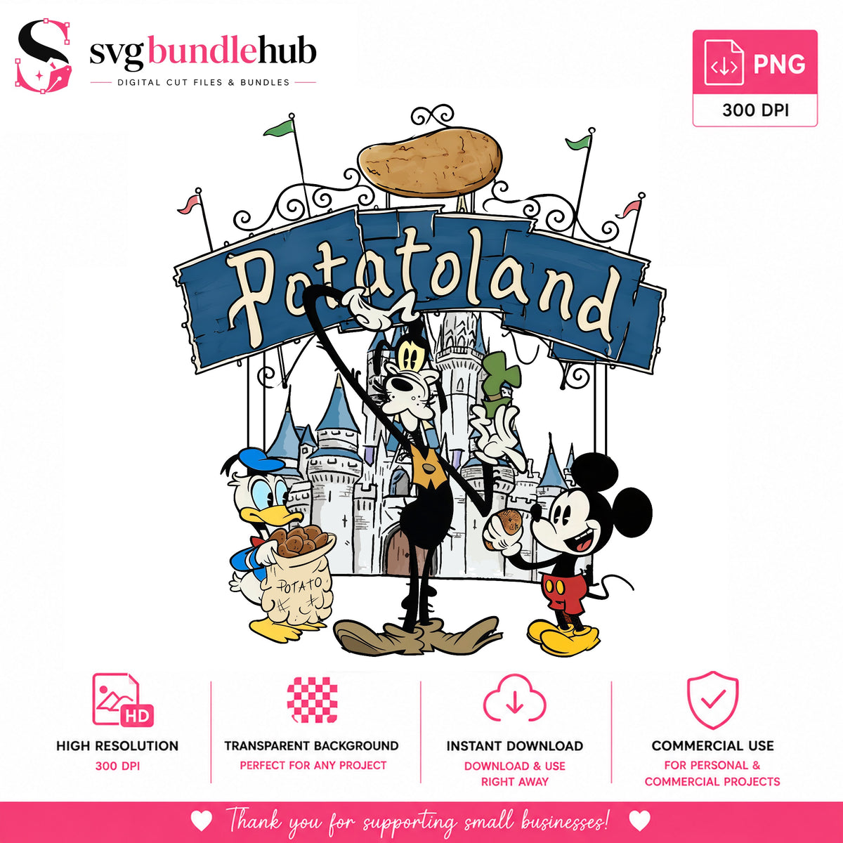 Potatoland Mickey & Friends Funny PNG | SvgBundleHub