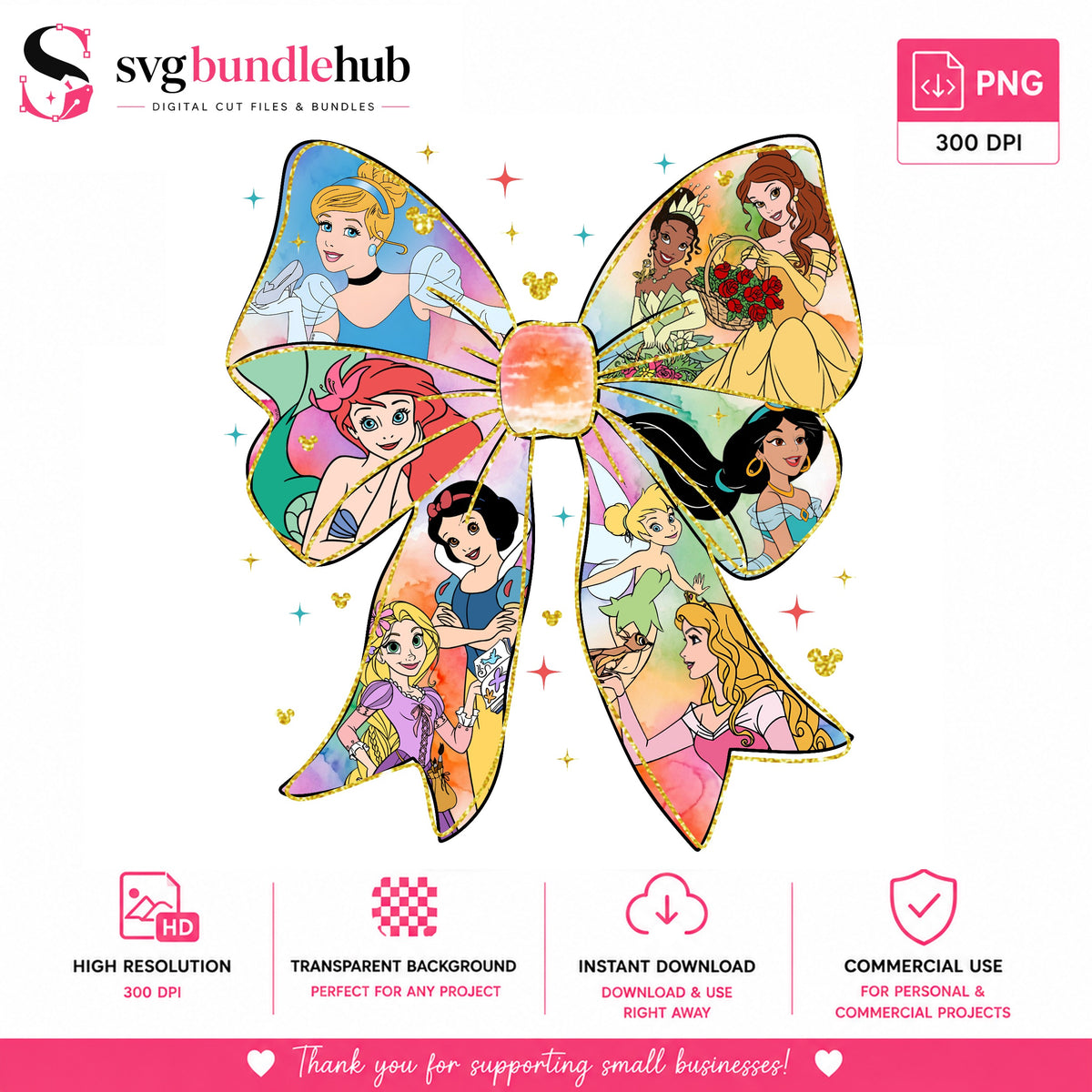 Princess Bow Collage PNG | SvgBundleHub