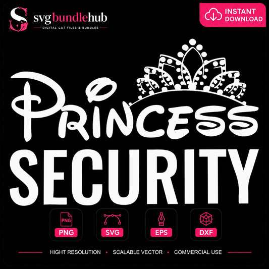 Princess Security Disney Tiara Cricut Cut File SVG