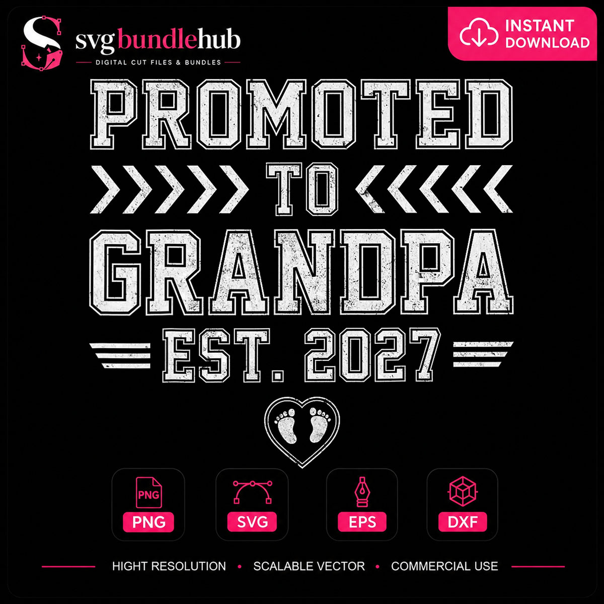 Promoted To Grandpa Est 2027 New Grandpa Gift PNG