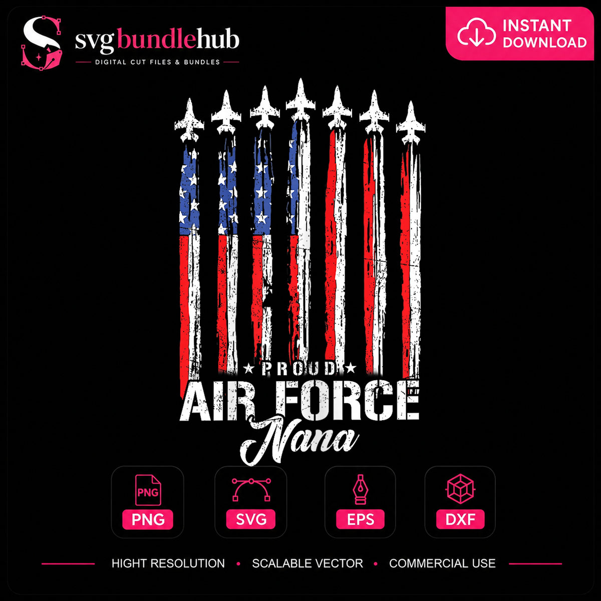 Proud Air Force Nana PNG, Horror Movie Clipart Design File