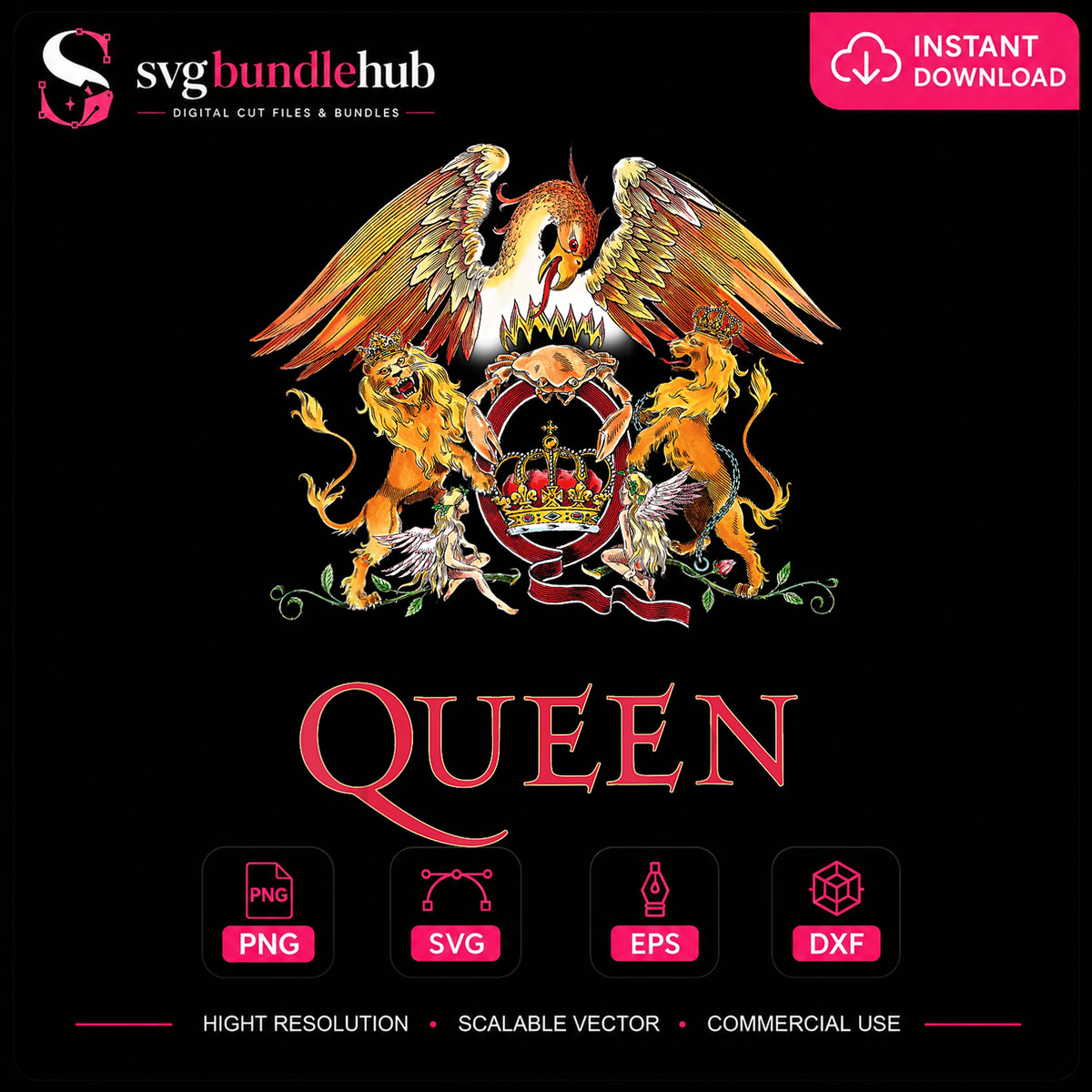 Queen Band Royal Crest Coat Of Arms Rock Music PNG